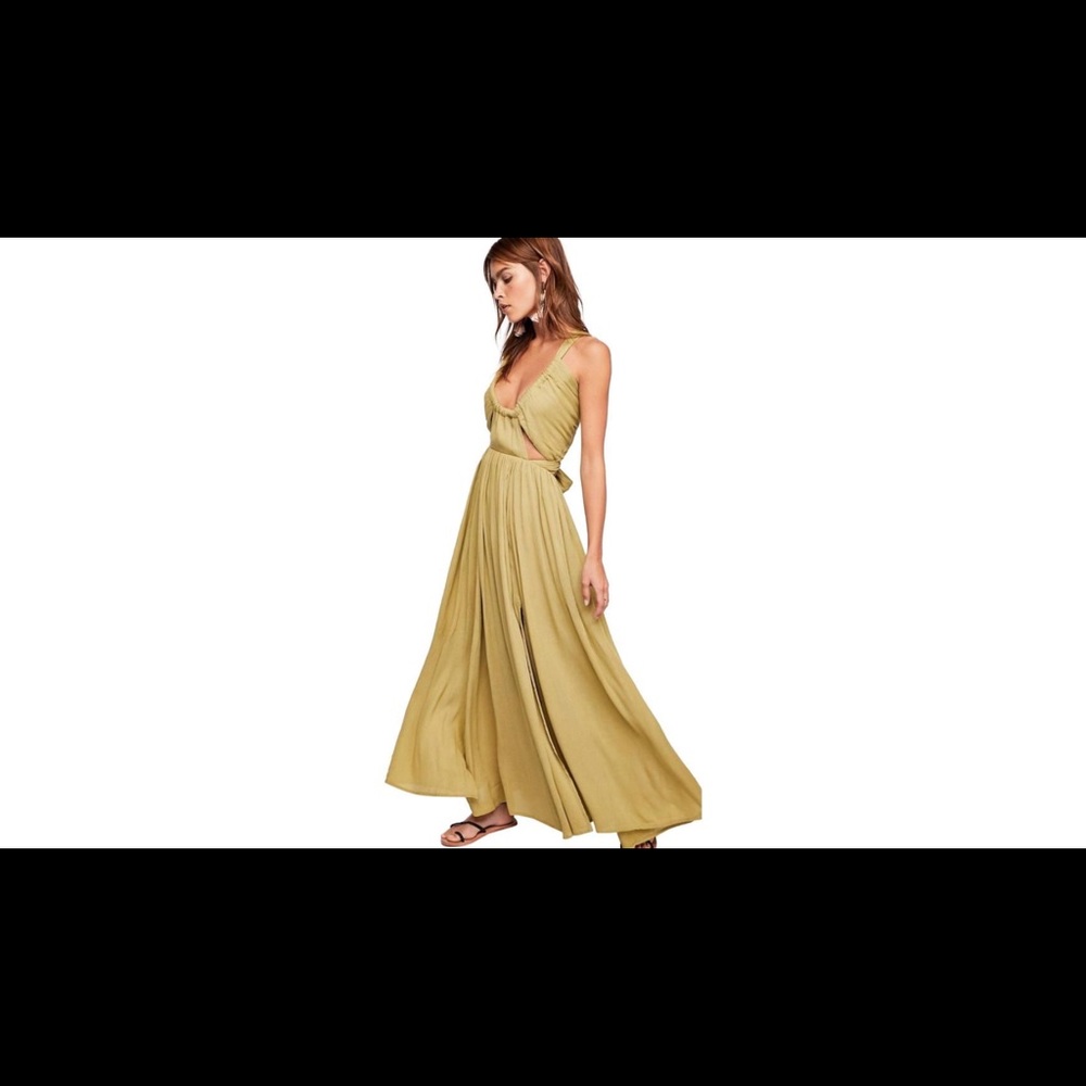 NWT XS OLIVE Free People Olive Issa Maxi Dress